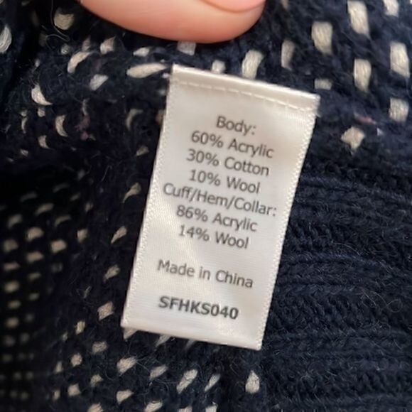 Market & Spruce navy and white poncho sweater size small excellent condition - Picture 6 of 6